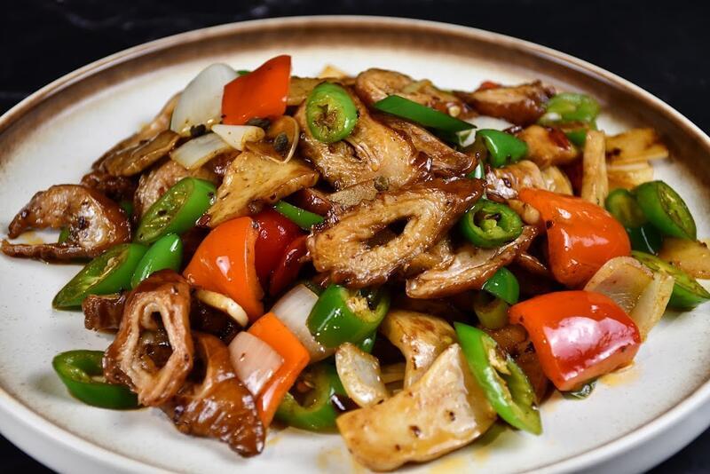 Three Peppers Pork Intestines (spicy)